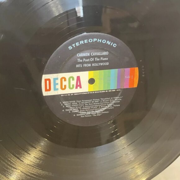 Carmen Cavallaro Hits From Hollywood (Vinyl, 1962) Decca DL 74274 VG LP Record - Picture 7 of 9